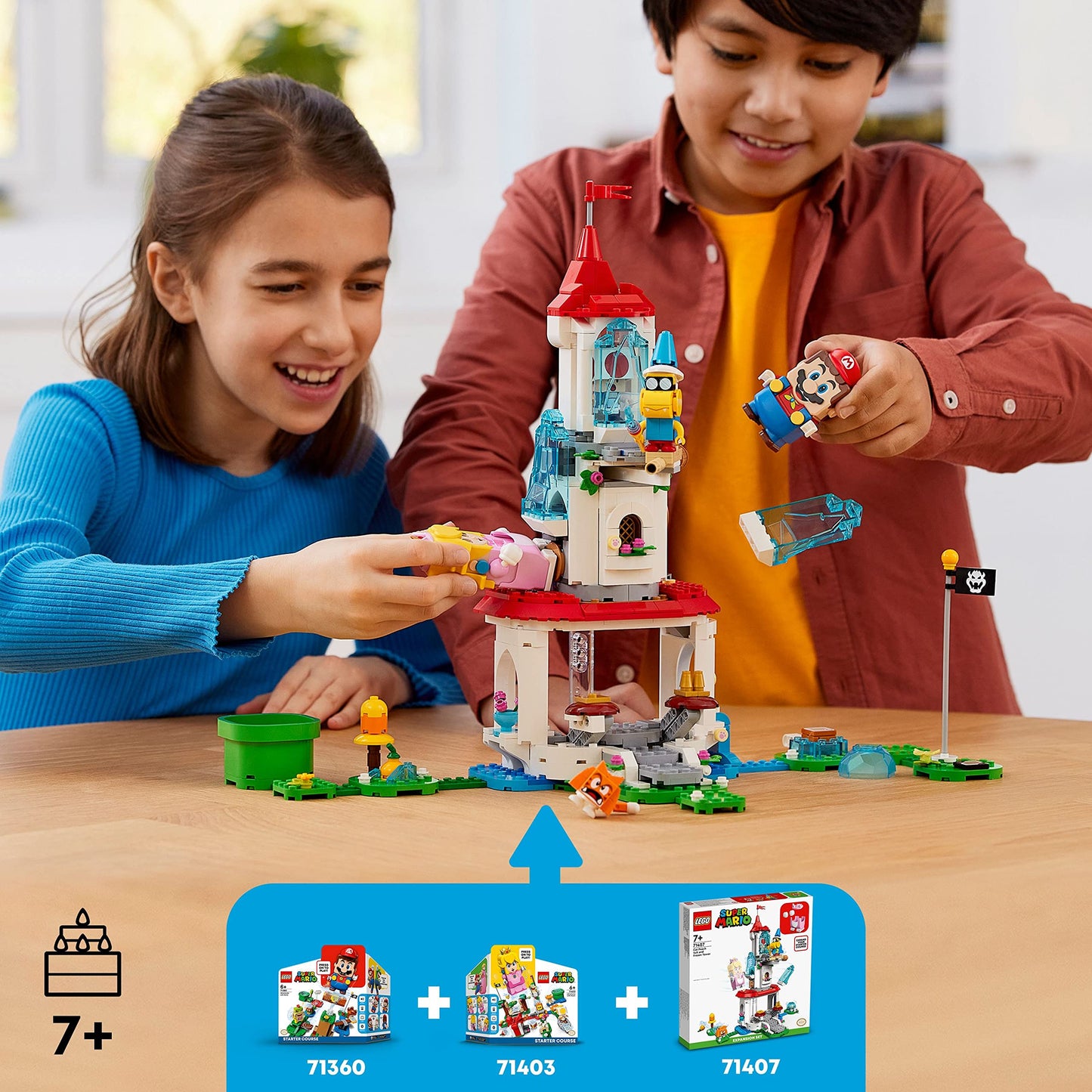 LEGO Super Mario Cat Peach Suit and Frozen Tower Expansion Set 71407 Building Toy Set; Collectible Toy for Kids Aged 7 and up