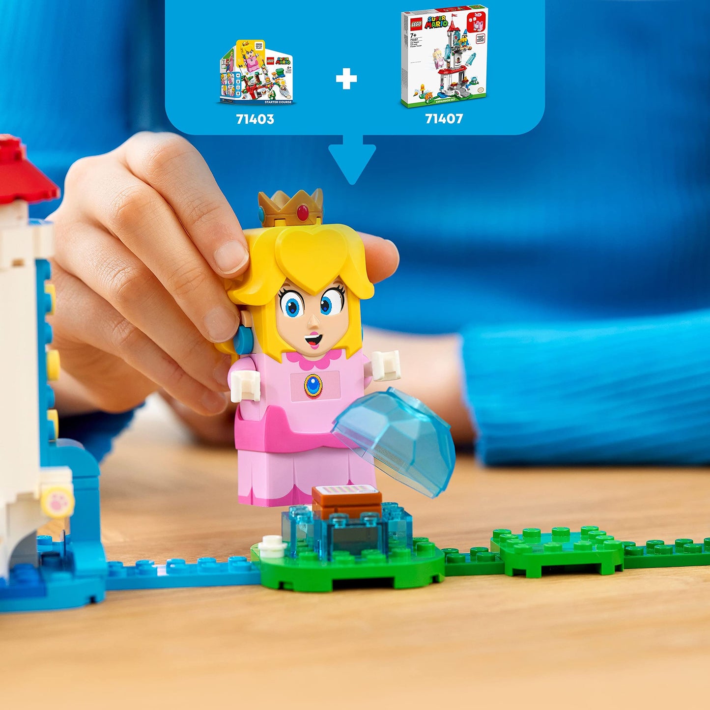 LEGO Super Mario Cat Peach Suit and Frozen Tower Expansion Set 71407 Building Toy Set; Collectible Toy for Kids Aged 7 and up