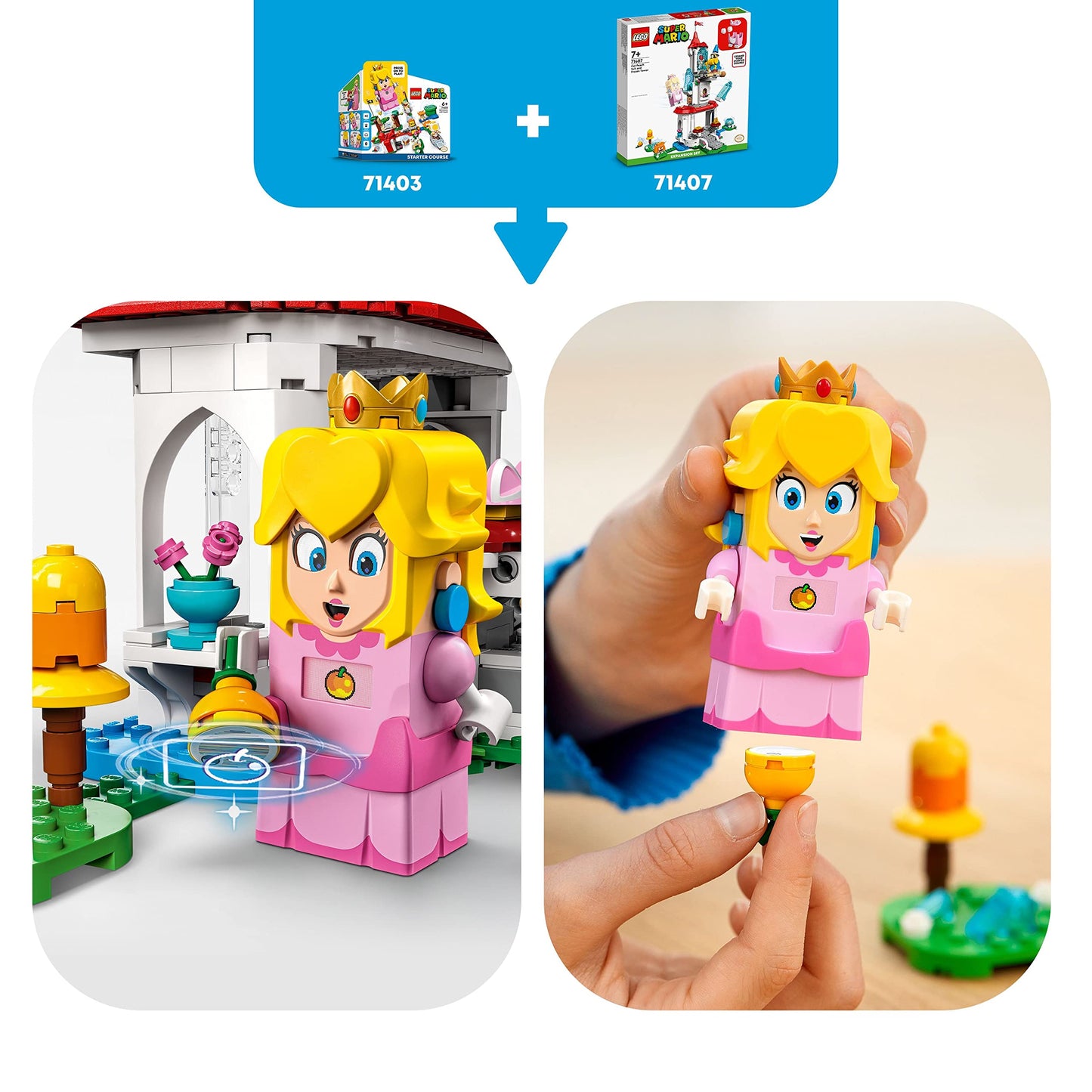 LEGO Super Mario Cat Peach Suit and Frozen Tower Expansion Set 71407 Building Toy Set; Collectible Toy for Kids Aged 7 and up