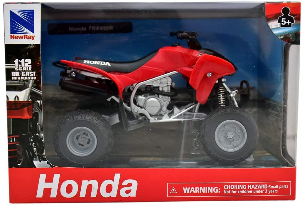 New Ray 1:12 Scale Honda TRX450R ATV Sport Quad Diecast Model - Red