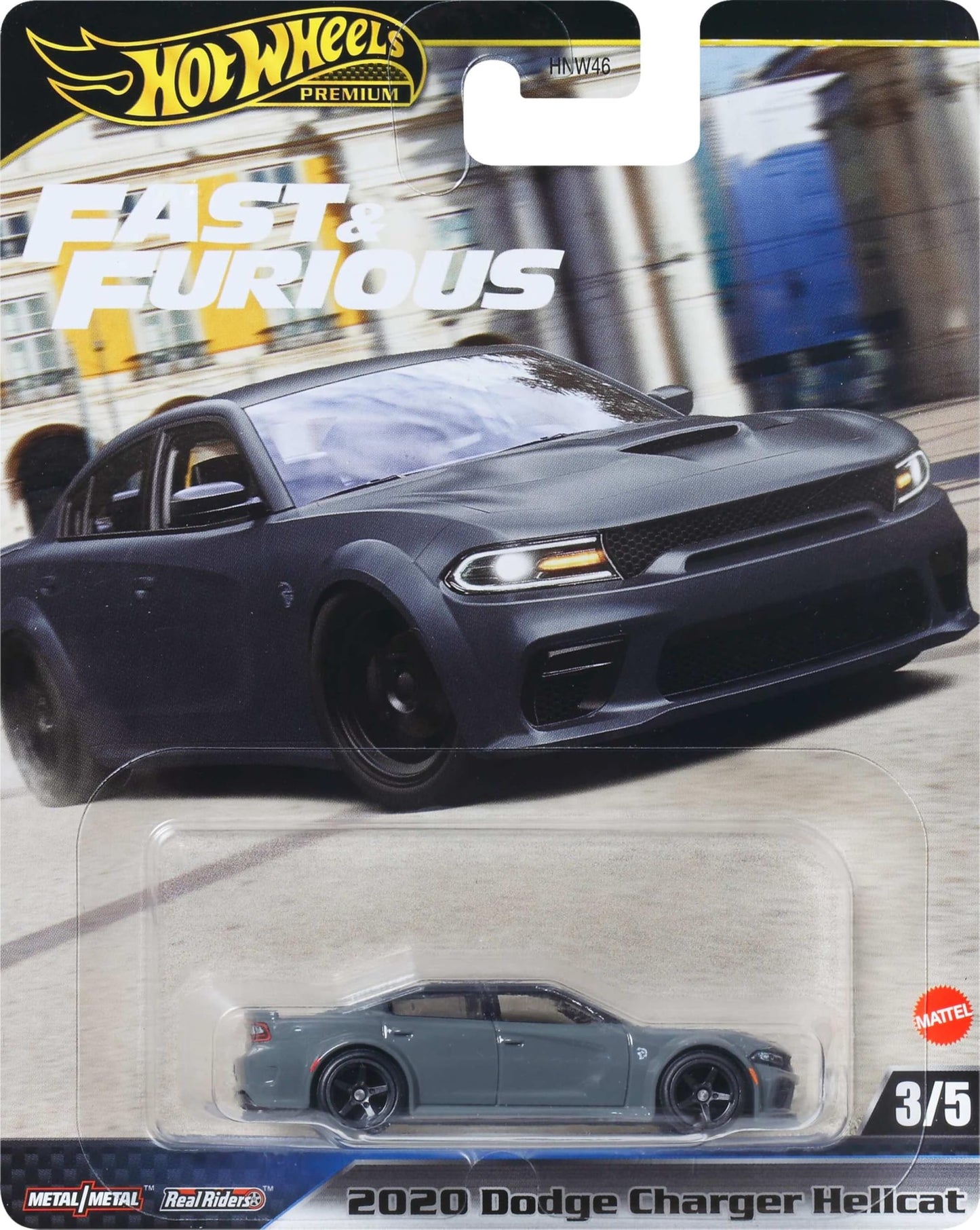 Hot Wheels Cars, Premium Fast & Furious 1:64 Scale Die-Cast Car for Collectors Inspired by Fast & Furious Movie Franchise, Dodge Charger Hellcat
