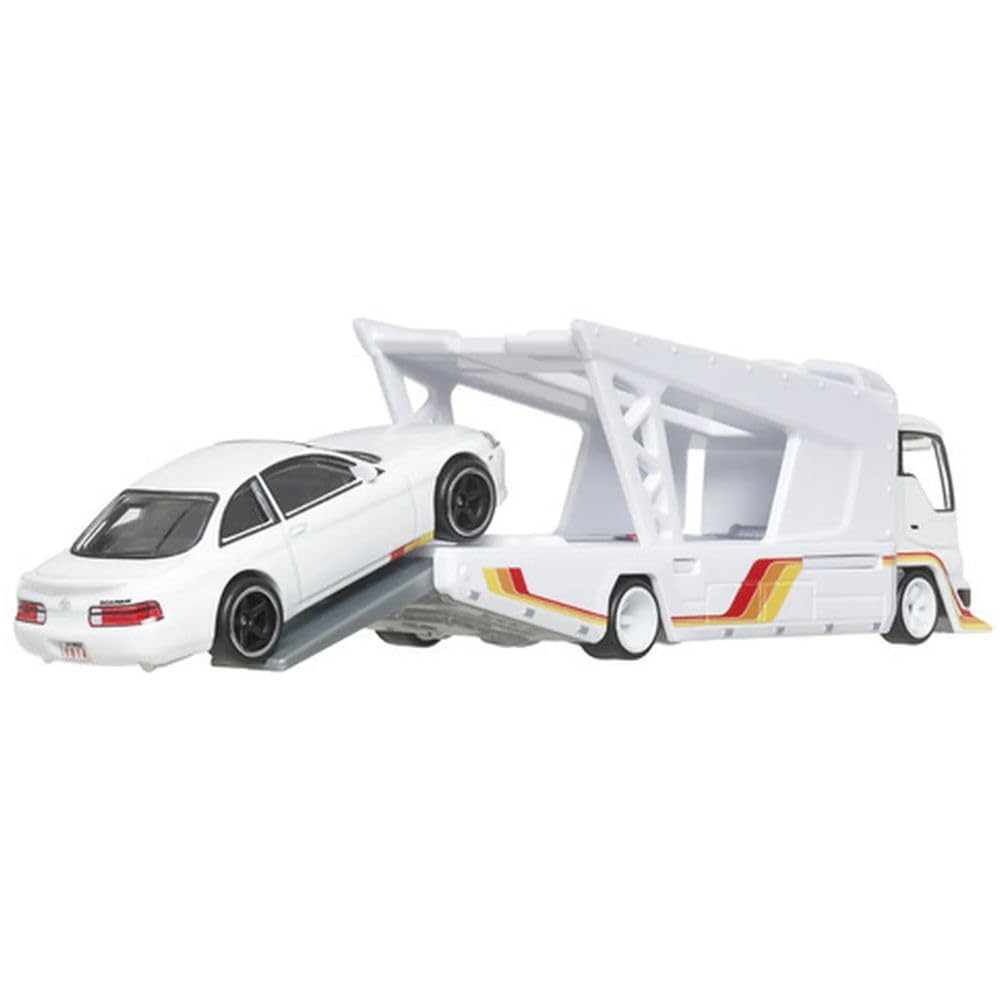 Hot Wheels Team Transport Toyota Soarer & Kousoku Hauler (#79), 1:64 Scale Collectible Diecast Vehicle Set