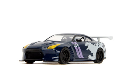 Jada Hollywood Rides 1:32 Scale Die-Cast 2009 Nissan GT-R (R35) Ben Sopra Godzilla – Opening Doors, Rubber Tires – Collectible for Adults – Toho Licensed
