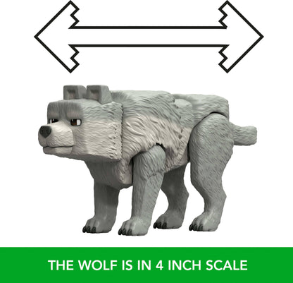 Mattel Minecraft Action Figure & Accessories Set, 3.25-inch Dennis The Wolf Posable Character Collectible Inspired by A Minecraft Movie