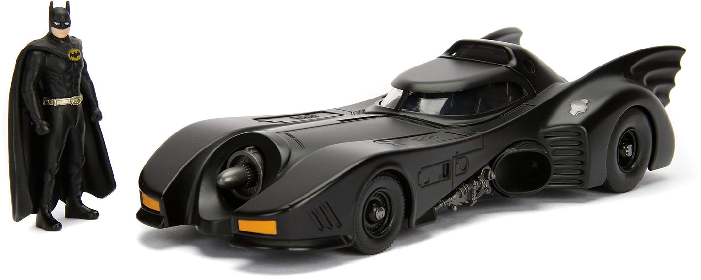 Jada Toys Hollywood Rides 1:24 1989 Batman Movie Batmobile Diecast Model with Batman Figure