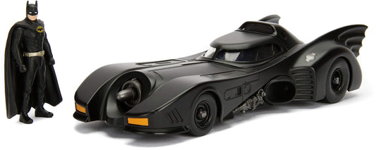 Jada Toys Hollywood Rides 1:24 1989 Batman Movie Batmobile Diecast Model with Batman Figure