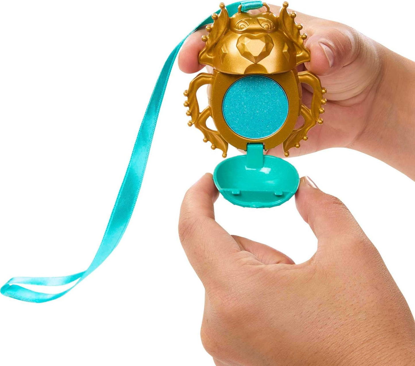 Monster High Doll & Accessories, Cleo De Nile Golden Glam Case Beauty Kit with Tattoos, Stickers & Necklace for Kids