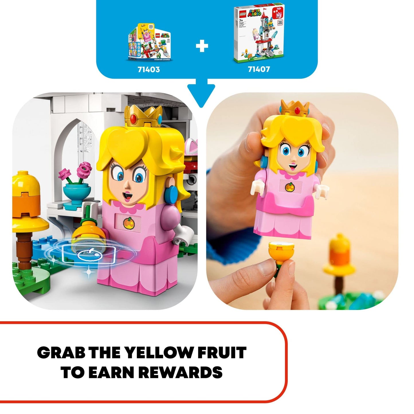 LEGO Super Mario Cat Peach Suit and Frozen Tower Expansion Set 71407 Building Toy Set; Collectible Toy for Kids Aged 7 and up