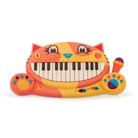 B. toys – Meowsic – Interactive Cat Piano – Toy Piano & Microphone – Musical Instrument For Toddlers, Kids – 20+ Songs, Sounds & Recording Feature – 2+ Years