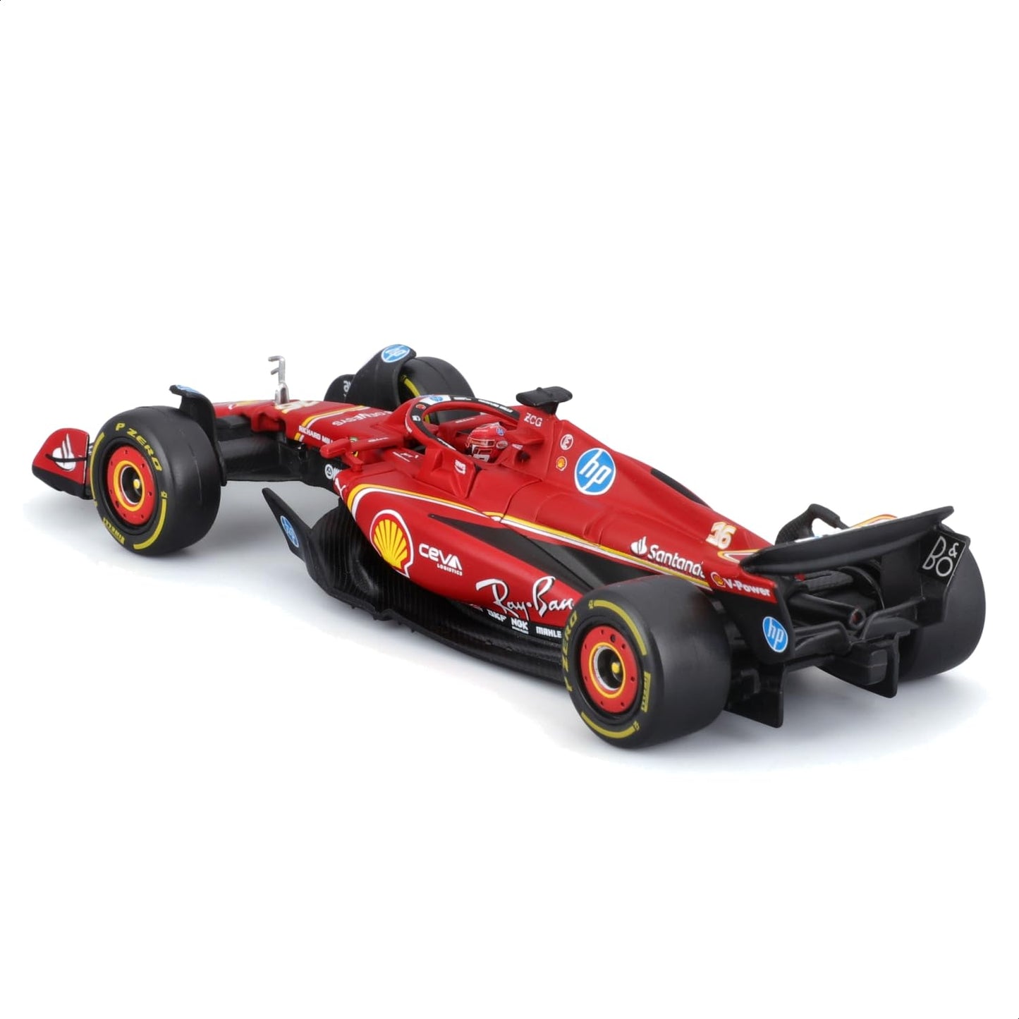 Bburago 1:43 Ferrari SF-24 Formula 1 Diecast Model with Driver Helmet - Charles Leclerc #16 (2024)