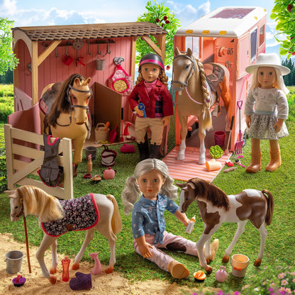 Our Generation – Poseable Toy Horses & Styling Sets – 18-inch Doll Accessories with Grooming & Hair Play Features – Pretend Play for Kids Ages 3+