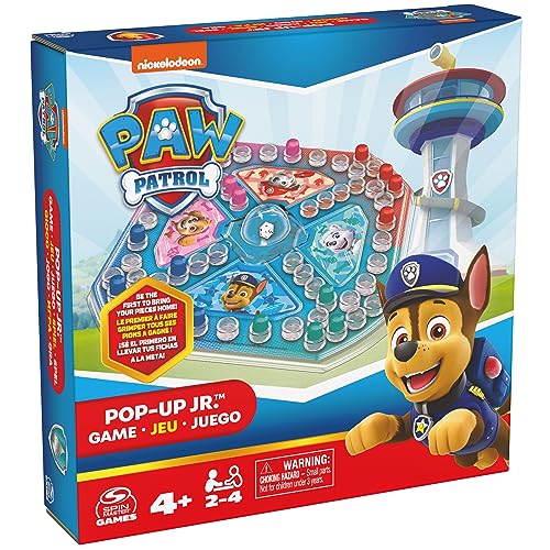 PAW Patrol Pop-Up Jr. Game by Spin Master Games, Chase Skye Marshall Everest Nickelodeon PAW Patrol Toys Kids Games, for Preschoolers Ages 4 and up