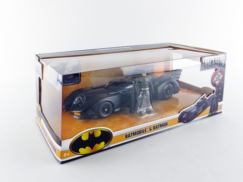 Jada Toys Hollywood Rides 1:24 1989 Batman Movie Batmobile Diecast Model with Batman Figure