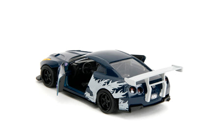 Jada Hollywood Rides 1:32 Scale Die-Cast 2009 Nissan GT-R (R35) Ben Sopra Godzilla – Opening Doors, Rubber Tires – Collectible for Adults – Toho Licensed