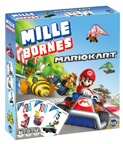 Mille Bornes Mario Kart Card Game – Race to 1000 km with Mario, Luigi & Peach – Family Board Game for Kids 7+