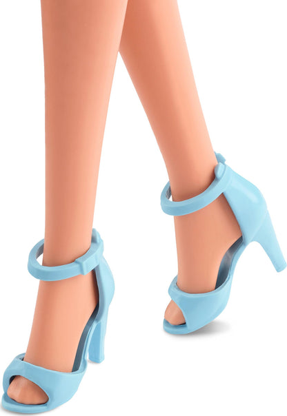 Barbie The Movie Doll, Margot Robbie as Barbie, Collectible Doll Wearing Blue Plaid Matching Set with Matching Hat and Jacket