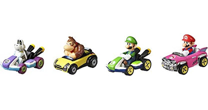 Hot Wheels Mario Kart Die-Cast Character Replicas in 4-Pack Each Assortment Includes Fan-Favorite Characters and 1 Exclusive Ages 3 and Older