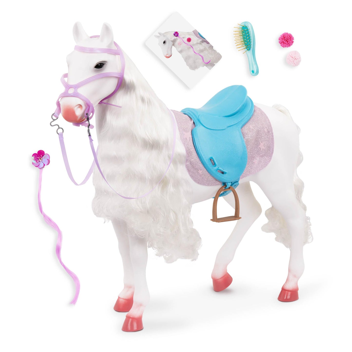 Our Generation – Poseable Toy Horses & Styling Sets – 18-inch Doll Accessories with Grooming & Hair Play Features – Pretend Play for Kids Ages 3+