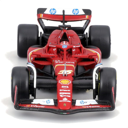 Bburago 1:43 Ferrari SF-24 Formula 1 Diecast Model with Driver Helmet - Charles Leclerc #16 (2024)