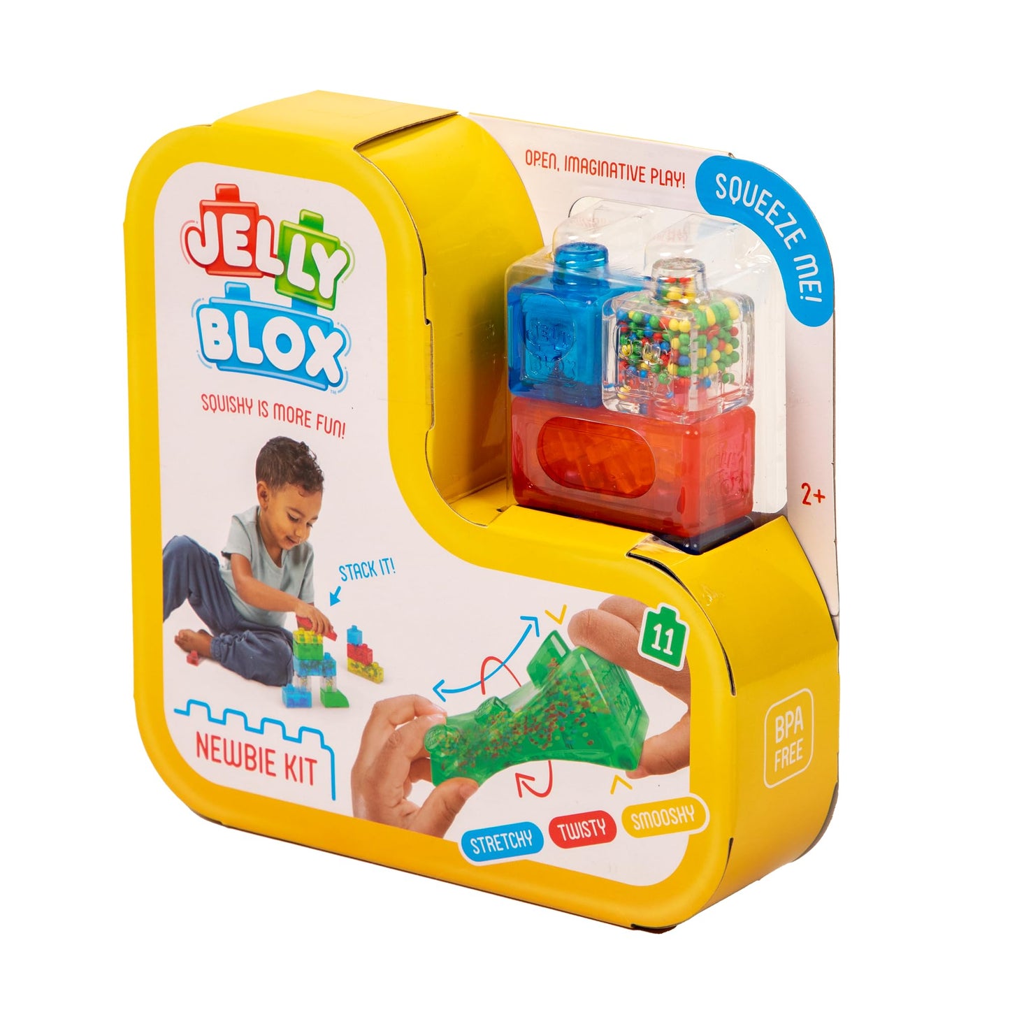 Jelly Blox Newbie Kit | Includes 11 Pieces | Toddler & Preschool Building Blocks Kids Can Squeeze, Stretch, Squish | MESH ACCREDITED | Safety Tested & Ouch-Free | Tactile, Sensory Play for Ages 2+