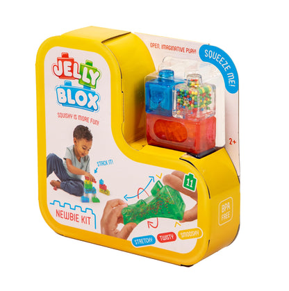 Jelly Blox Newbie Kit | Includes 11 Pieces | Toddler & Preschool Building Blocks Kids Can Squeeze, Stretch, Squish | MESH ACCREDITED | Safety Tested & Ouch-Free | Tactile, Sensory Play for Ages 2+