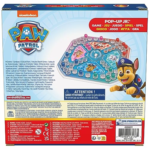 PAW Patrol Pop-Up Jr. Game by Spin Master Games, Chase Skye Marshall Everest Nickelodeon PAW Patrol Toys Kids Games, for Preschoolers Ages 4 and up