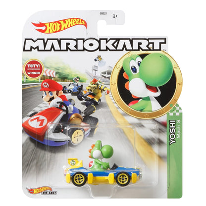 Hot Wheels Mario Kart Yoshi with Mach 8 Racer