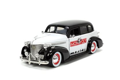Jada Toys Mr. Monopoly 1:24 1939 Chevrolet Master Deluxe Die-cast Car w/ 2.75" Rich Uncle Pennybags Figure, Toys for Kids and Adults (33230)