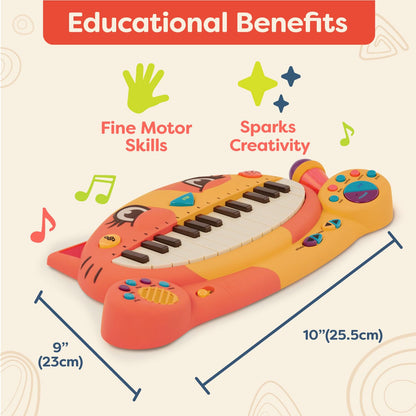 B. toys – Musical Toy Pianos – Interactive & Wooden Piano Collection with Microphone, Songs & Recording Feature – Educational Musical Instruments for Toddlers, Kids