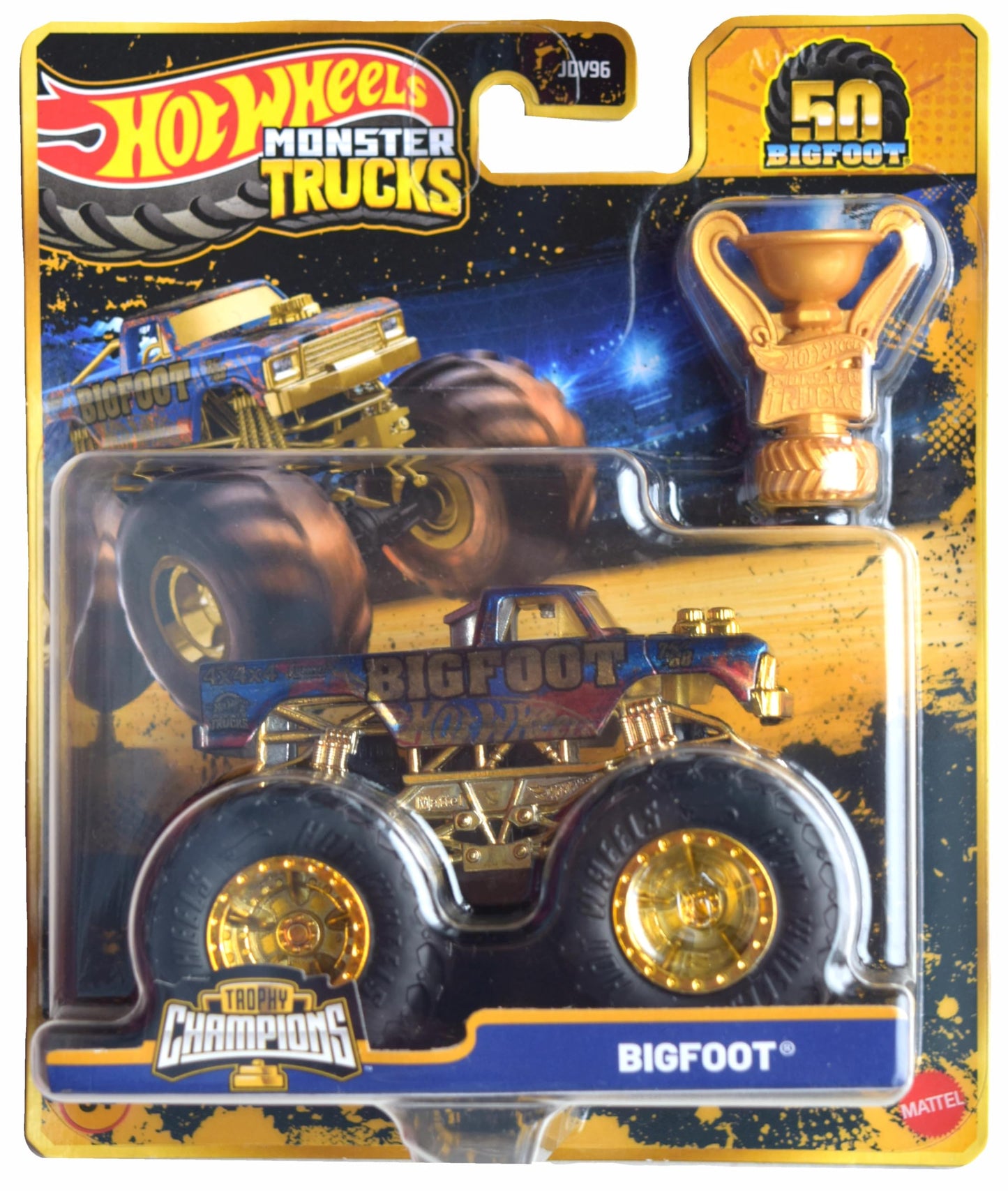 Hot Wheels Monster Trucks Bigfoot, Trophy Champions 50th Years Bigfoot Series 1:64 Scale die cast
