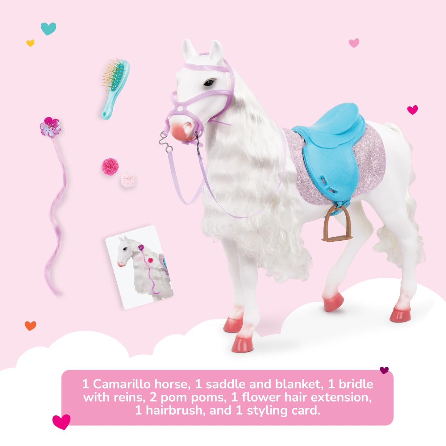 Our Generation – Poseable Toy Horses & Styling Sets – 18-inch Doll Accessories with Grooming & Hair Play Features – Pretend Play for Kids Ages 3+