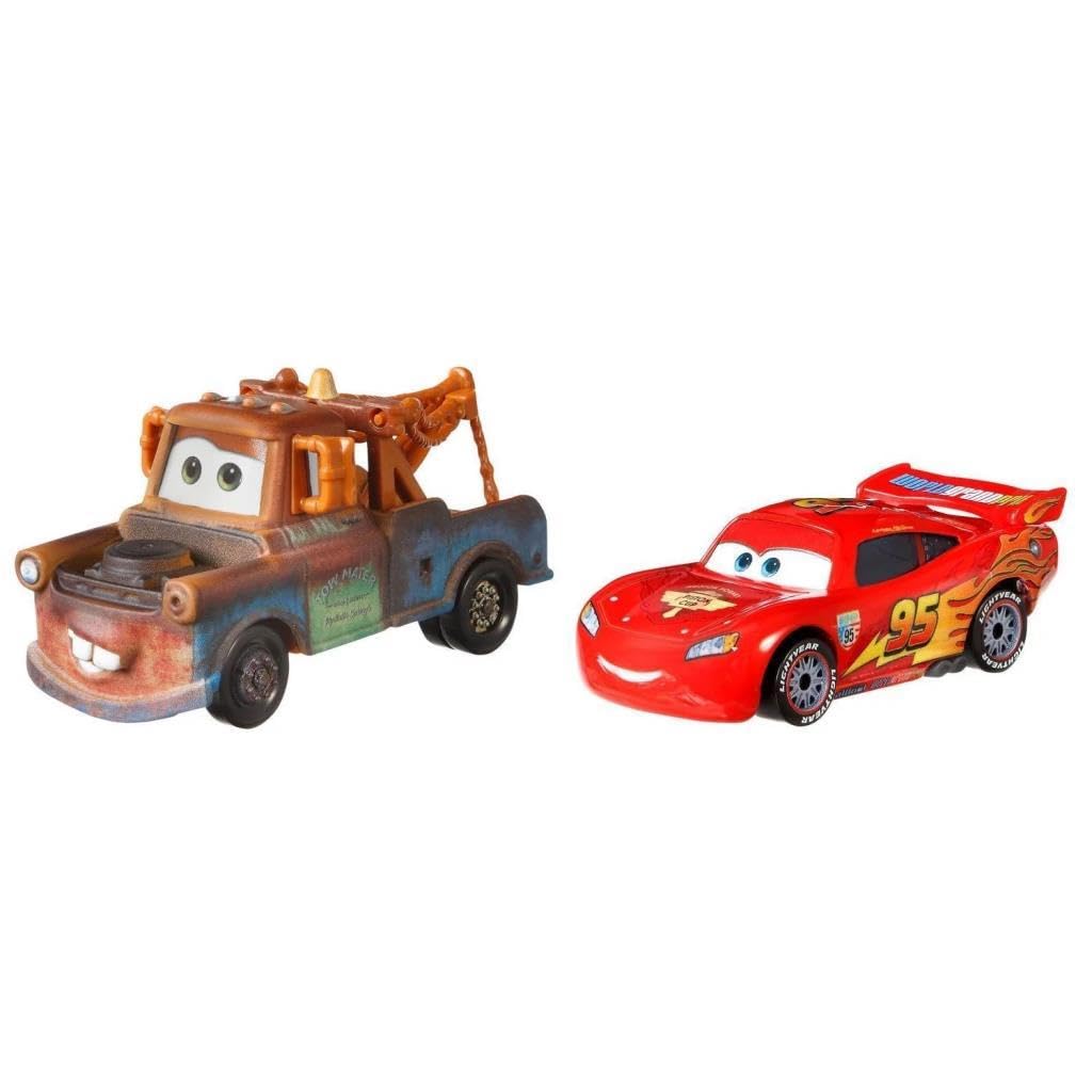 Cars de Disney y Pixar Diecast Vehículo de Juguete Paquete de 2 Mate & Rayo McQueen Cactus