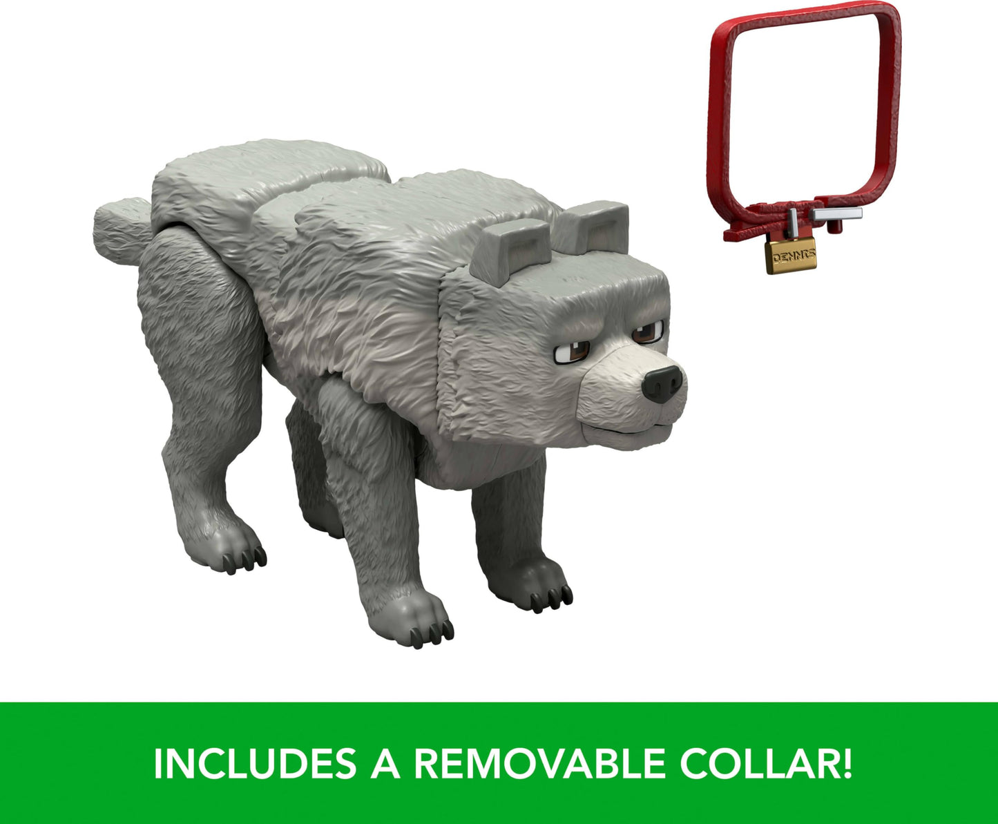 Mattel Minecraft Action Figure & Accessories Set, 3.25-inch Dennis The Wolf Posable Character Collectible Inspired by A Minecraft Movie