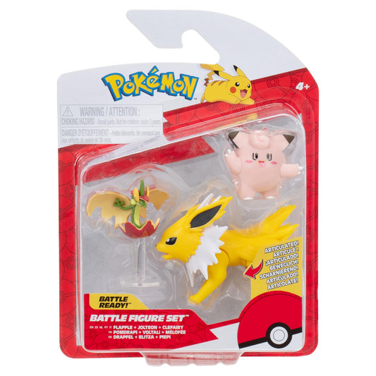 Pokémon PKW3510 Battle Figure Set - Piepi, Drap, Blitza, Official Figures Set