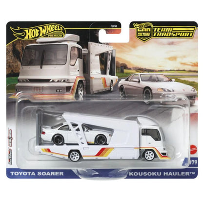 Hot Wheels Team Transport Toyota Soarer & Kousoku Hauler (#79), 1:64 Scale Collectible Diecast Vehicle Set