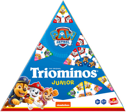 Triominos Junior - Paw Patrol Edition - Dominoes Game for Children from 4 Years Old - 3 Sided Dominoes - Observation and Association Game - Double Sided Triomino or Puzzle