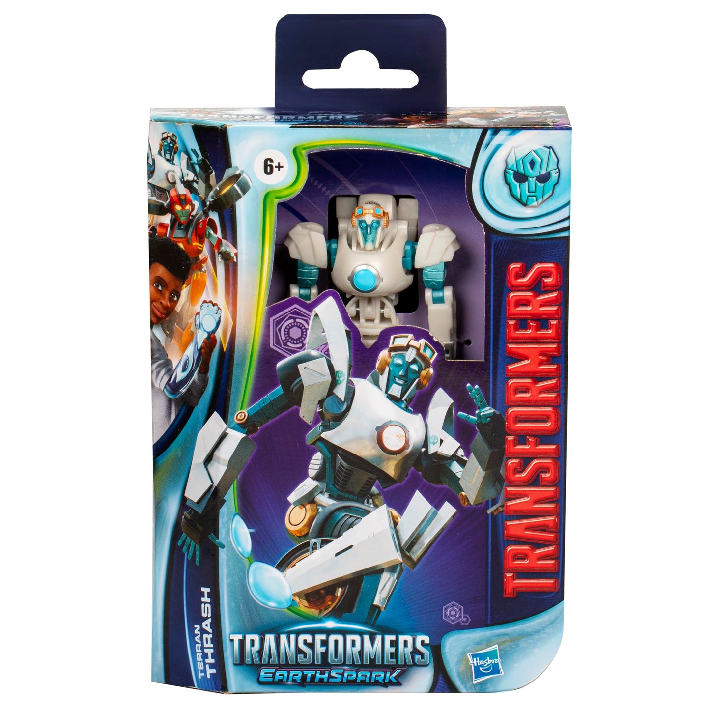 Transformers EarthSpark Deluxe Class Terran Thrash 5-Inch Robot Action Figure, Converts in 22 Steps, Interactive Toys for Boys for Girls Age 6 and Up