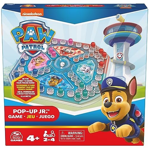 PAW Patrol Pop-Up Jr. Game by Spin Master Games, Chase Skye Marshall Everest Nickelodeon PAW Patrol Toys Kids Games, for Preschoolers Ages 4 and up