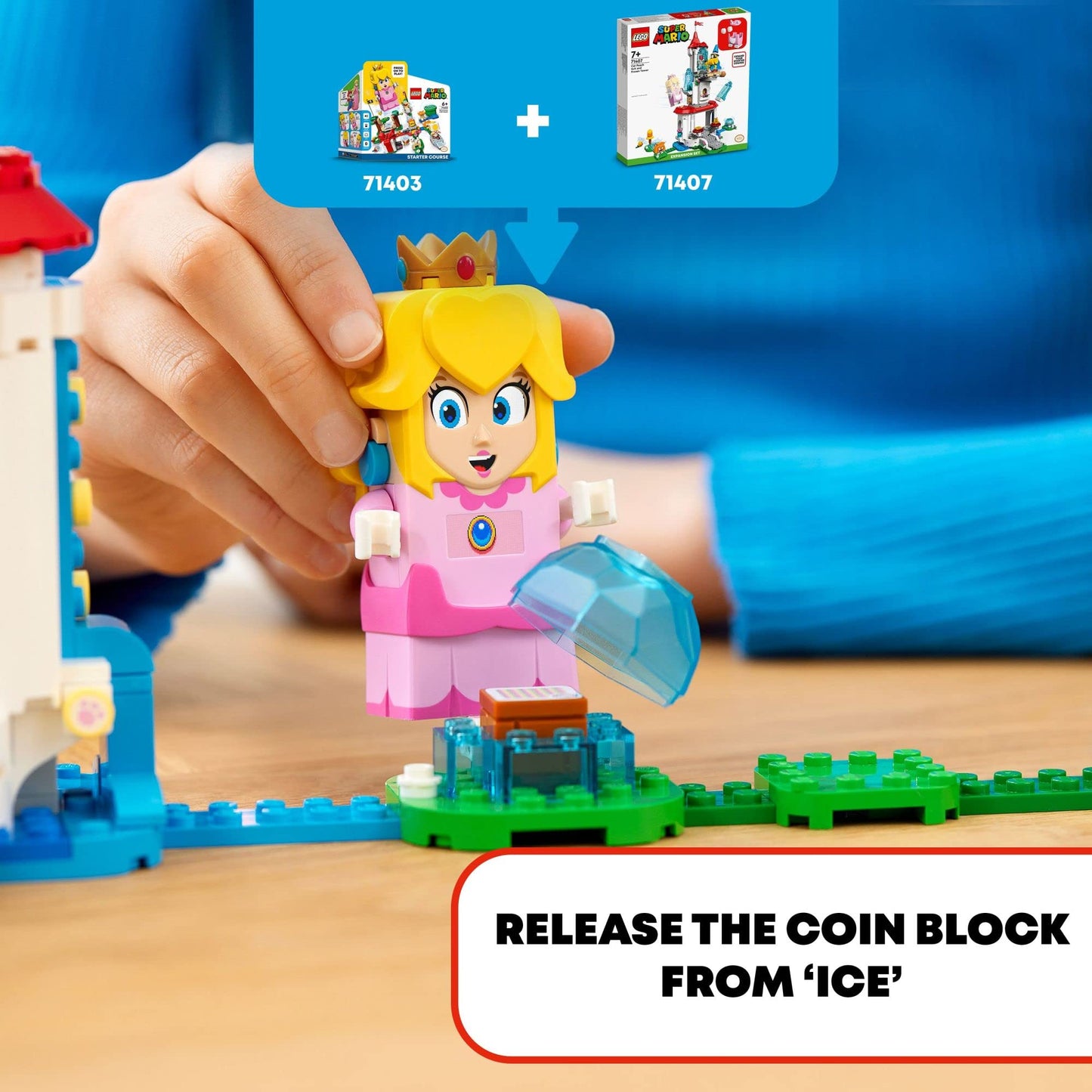 Lego Super Mario Cat Peach Suit and Frozen Tower Expansion Set 71407 Building Toy Set; Collectible Toy for Kids Aged 7 and up