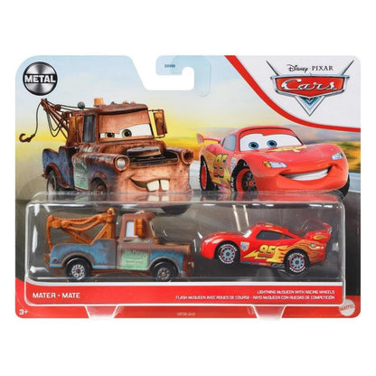 Cars de Disney y Pixar Diecast Vehículo de Juguete Paquete de 2 Mate & Rayo McQueen Cactus