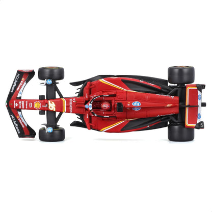 Bburago 1:43 Ferrari SF-24 Formula 1 Diecast Model with Driver Helmet - Charles Leclerc #16 (2024)