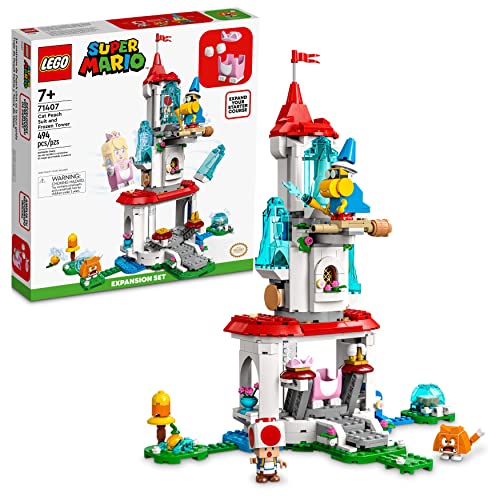 Lego Super Mario Cat Peach Suit and Frozen Tower Expansion Set 71407 Building Toy Set; Collectible Toy for Kids Aged 7 and up