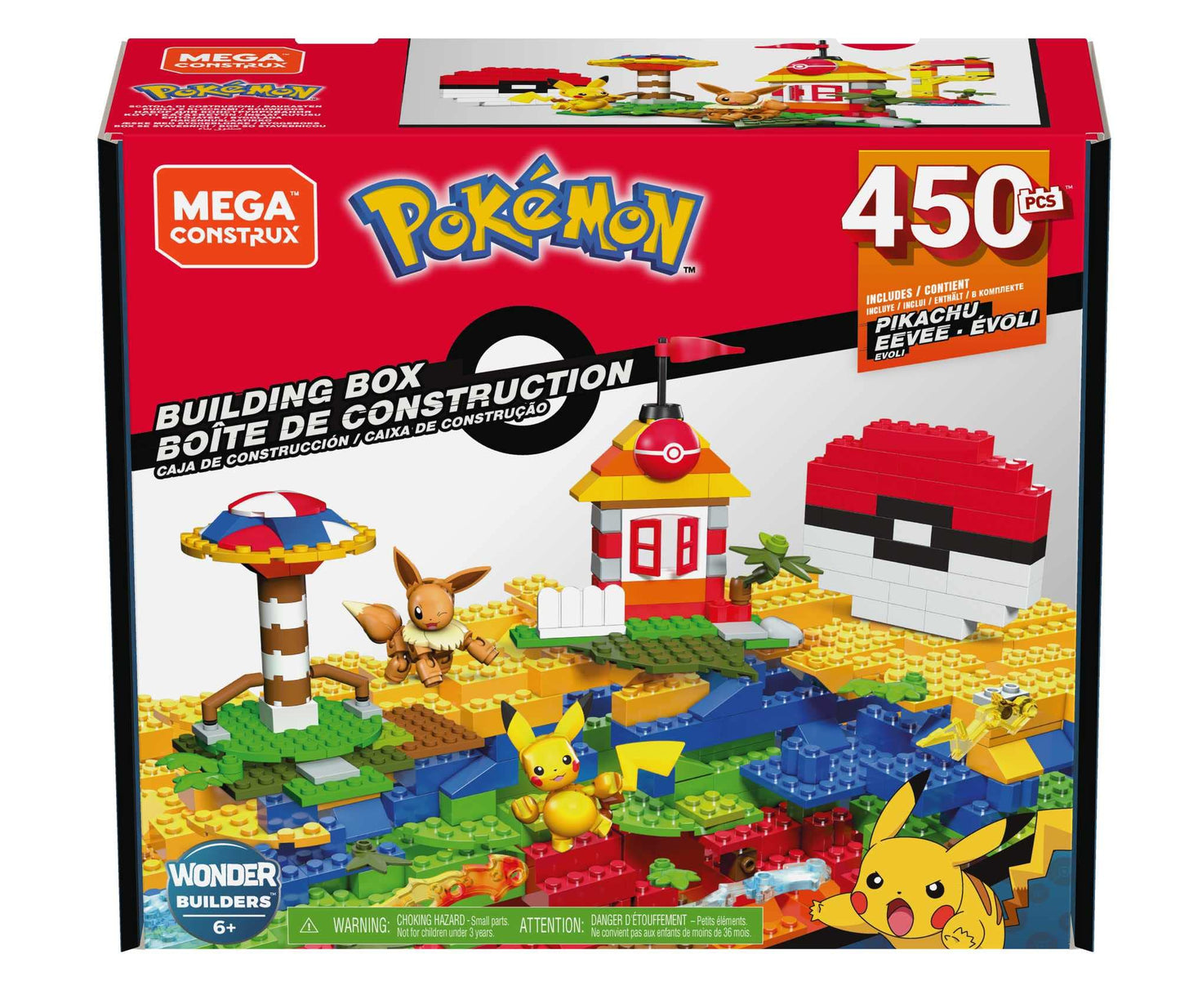 Mega Construx Pokemon Building Box Construction Set with Character Figures, Building Toys for Kids (450 Pieces)