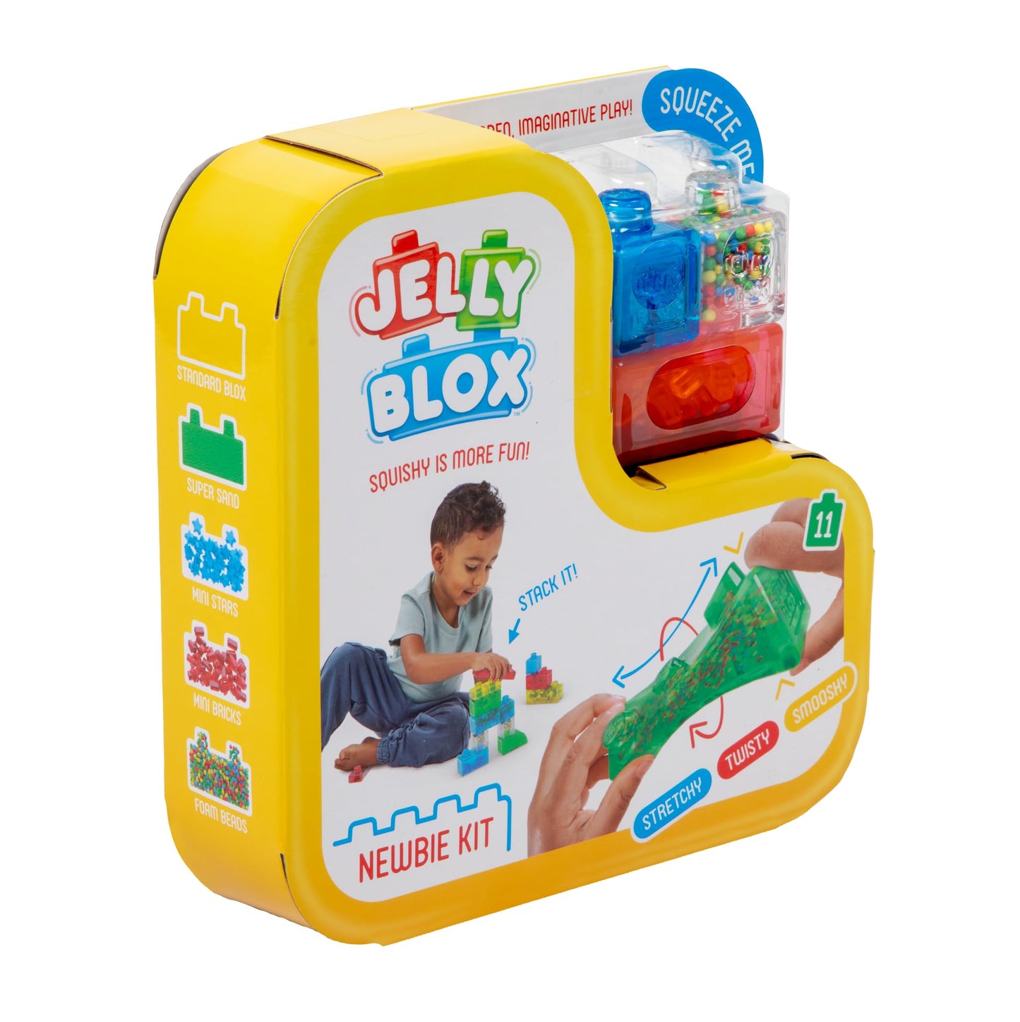 Jelly Blox Newbie Kit | Includes 11 Pieces | Toddler & Preschool Building Blocks Kids Can Squeeze, Stretch, Squish | MESH ACCREDITED | Safety Tested & Ouch-Free | Tactile, Sensory Play for Ages 2+