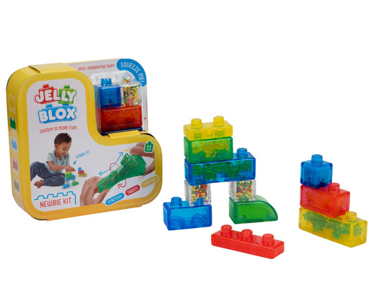 Jelly Blox Newbie Kit | Includes 11 Pieces | Toddler & Preschool Building Blocks Kids Can Squeeze, Stretch, Squish | MESH ACCREDITED | Safety Tested & Ouch-Free | Tactile, Sensory Play for Ages 2+